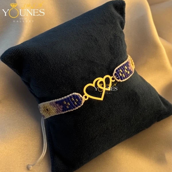 دستبند میوکی دوقلب طلا